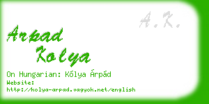 arpad kolya business card